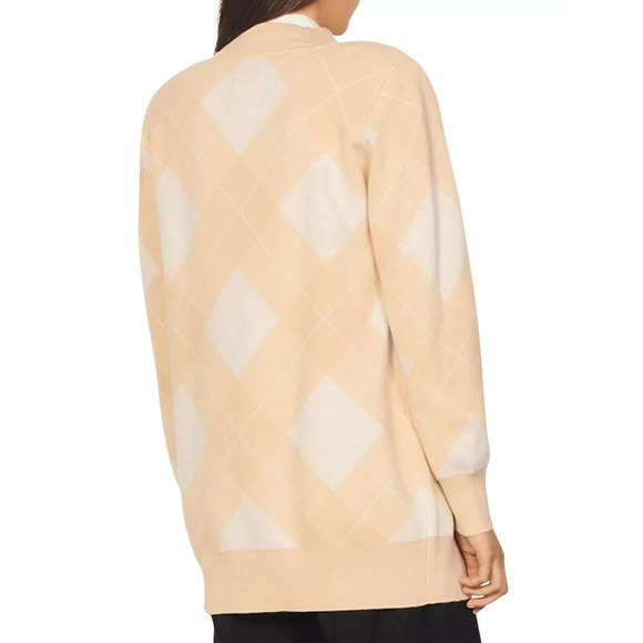 Sandro Paris Glenda Argyle Wool/Cashmere Blend Cardigan Size 2 / US 6 NWT - Picture 4 of 14